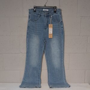 Women's Light Wash Stretchy Denim Boyfriend Jeans, Size 6, NWT